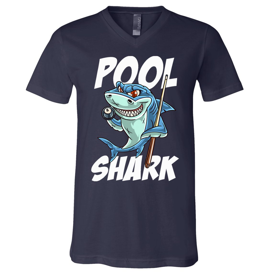 Funny Billiards Pool Shark Snooker Hall Joke Billiard V-Neck T-Shirt