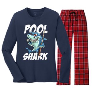 Funny Billiards Pool Shark Snooker Hall Joke Billiard Women's Long Sleeve Flannel Pajama Set 