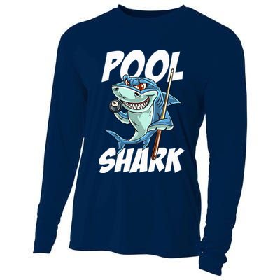 Funny Billiards Pool Shark Snooker Hall Joke Billiard Cooling Performance Long Sleeve Crew