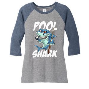 Funny Billiards Pool Shark Snooker Hall Joke Billiard Women's Tri-Blend 3/4-Sleeve Raglan Shirt