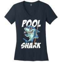 Funny Billiards Pool Shark Snooker Hall Joke Billiard Women's V-Neck T-Shirt