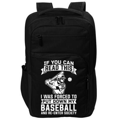 Funny Baseball Player Funny Gift Baseballer Meaningful Gift Impact Tech Backpack
