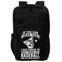 Funny Baseball Player Funny Gift Baseballer Meaningful Gift Impact Tech Backpack