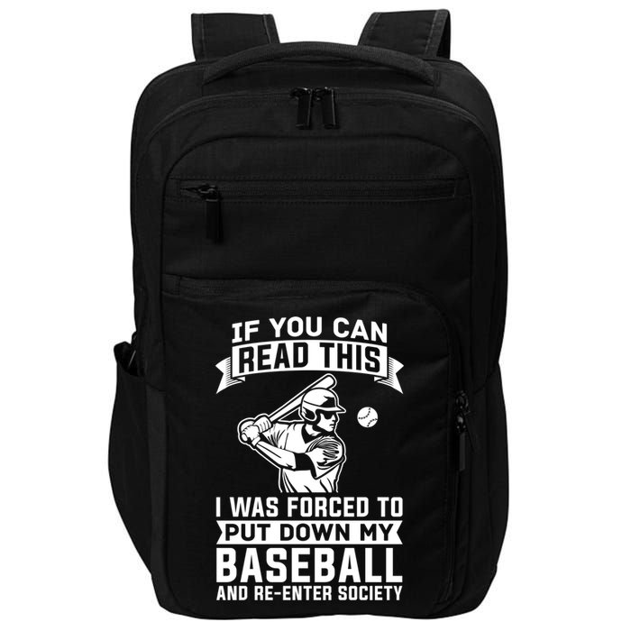 Funny Baseball Player Funny Gift Baseballer Meaningful Gift Impact Tech Backpack