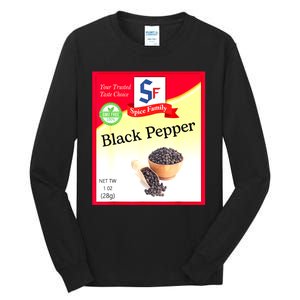 Funny Black Pepper Condiment Costume Holiday Spice Group Costumes Gift Tall Long Sleeve T-Shirt