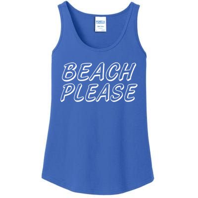 Funny Beach Please Summer Sunbathing Beach And Pun Design Gift Ladies Essential Tank