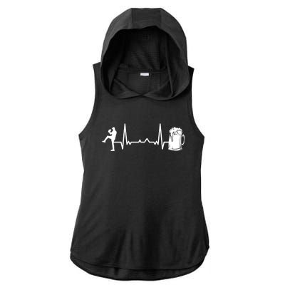 Funny Baseball Player Cute Gift Heartbeat Ekg Baseballer Gift Ladies PosiCharge Tri-Blend Wicking Draft Hoodie Tank