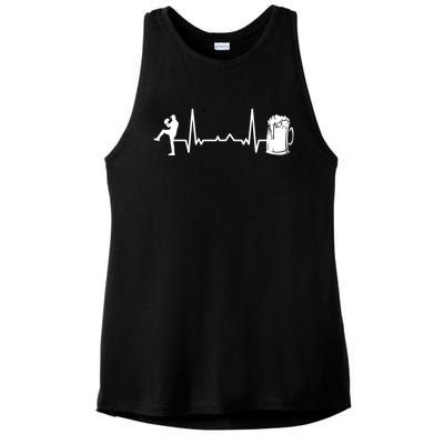 Funny Baseball Player Cute Gift Heartbeat Ekg Baseballer Gift Ladies PosiCharge Tri-Blend Wicking Tank