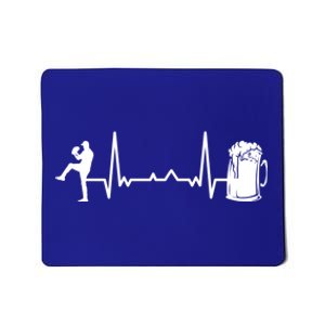 Funny Baseball Player Cute Gift Heartbeat Ekg Baseballer Gift Mousepad