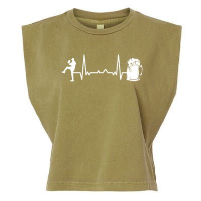 Funny Baseball Player Cute Gift Heartbeat Ekg Baseballer Gift Garment-Dyed Women's Muscle Tee