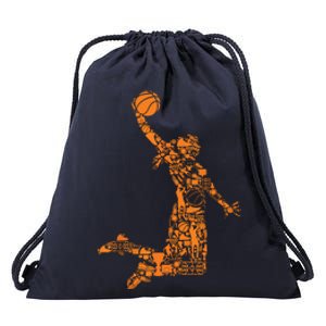 Female Basketball Player Drawstring Bag