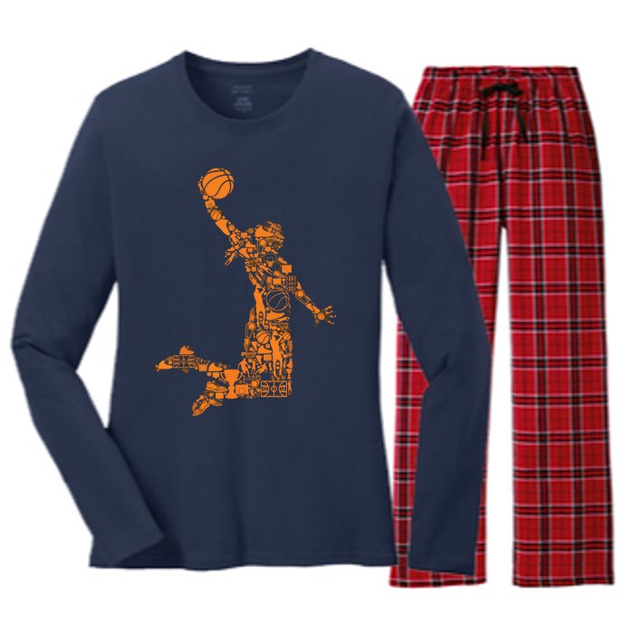 Female Basketball Player Women's Long Sleeve Flannel Pajama Set 