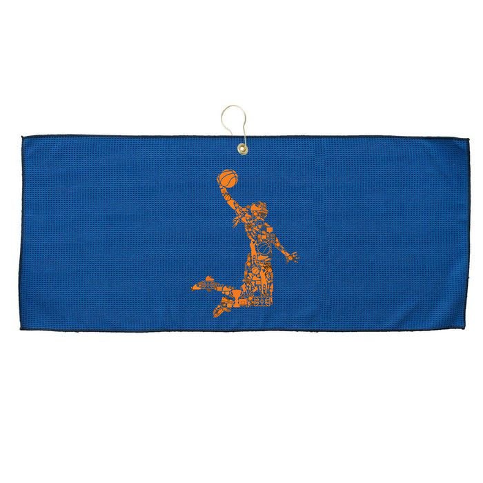 Female Basketball Player Large Microfiber Waffle Golf Towel