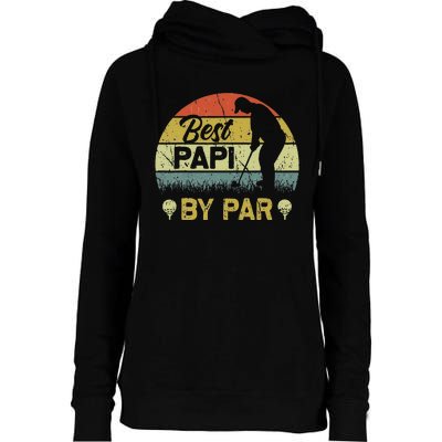 Funny Best Papi By Par Fathers Day Golf Lover Golfer Womens Funnel Neck Pullover Hood