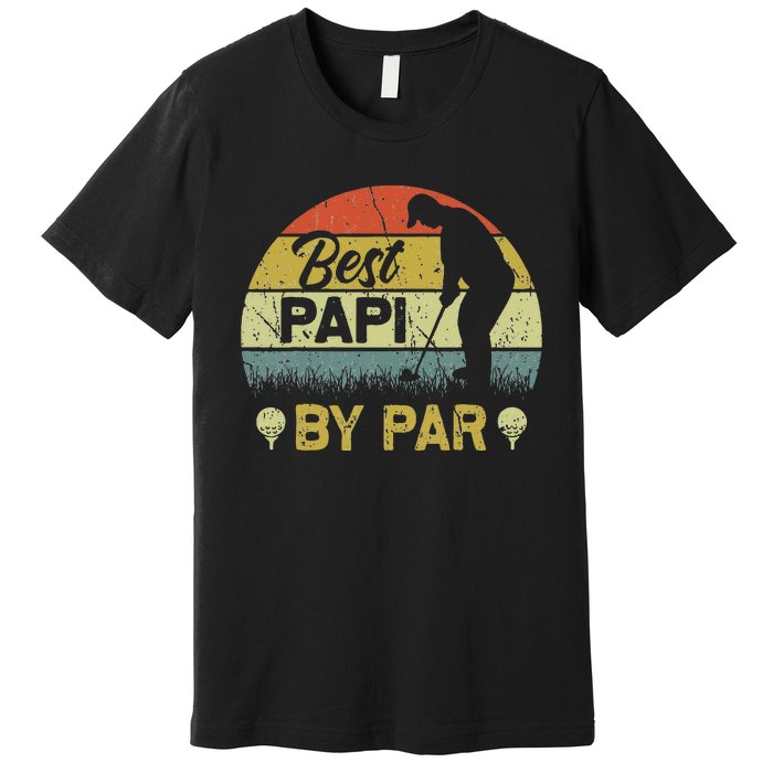 Funny Best Papi By Par Fathers Day Golf Lover Golfer Premium T-Shirt