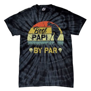 Funny Best Papi By Par Fathers Day Golf Lover Golfer Tie-Dye T-Shirt