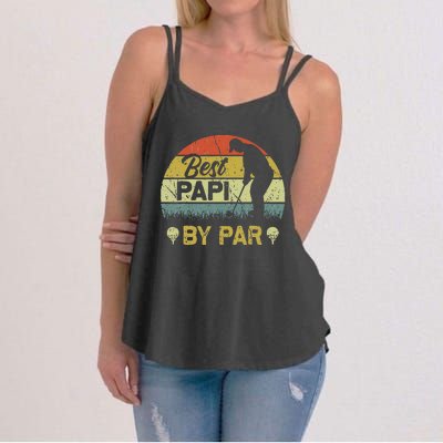 Funny Best Papi By Par Fathers Day Golf Lover Golfer Women's Strappy Tank