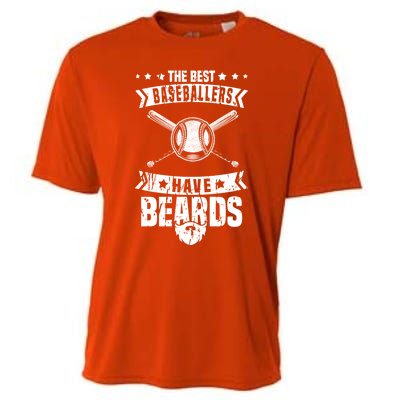 Funny Baseball Player Beard Gift Bearded Baseballer Cute Gift Cooling Performance Crew T-Shirt