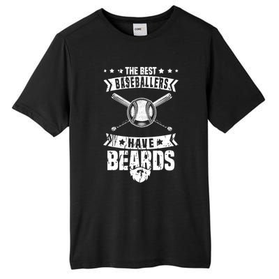 Funny Baseball Player Beard Gift Bearded Baseballer Cute Gift Tall Fusion ChromaSoft Performance T-Shirt