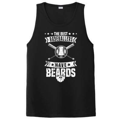 Funny Baseball Player Beard Gift Bearded Baseballer Cute Gift PosiCharge Competitor Tank