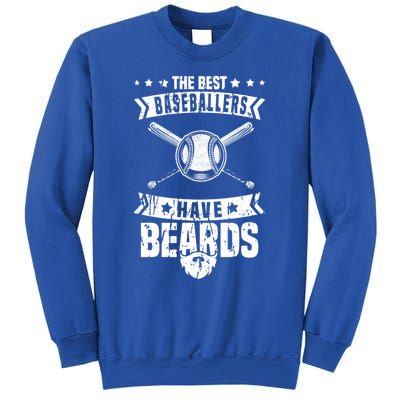 Funny Baseball Player Beard Gift Bearded Baseballer Cute Gift Sweatshirt