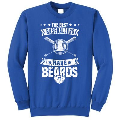 Funny Baseball Player Beard Gift Bearded Baseballer Cute Gift Tall Sweatshirt