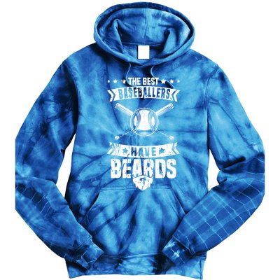 Funny Baseball Player Beard Gift Bearded Baseballer Cute Gift Tie Dye Hoodie