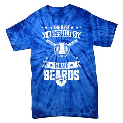 Funny Baseball Player Beard Gift Bearded Baseballer Cute Gift Tie-Dye T-Shirt