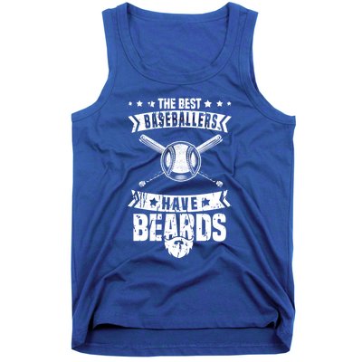 Funny Baseball Player Beard Gift Bearded Baseballer Cute Gift Tank Top