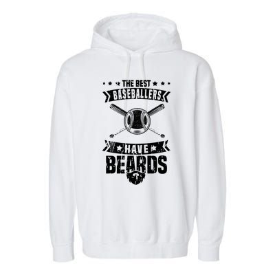 Funny Baseball Player Beard Gift Bearded Baseballer Cute Gift Garment-Dyed Fleece Hoodie