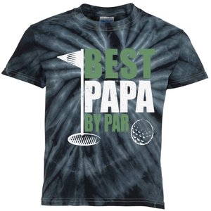 Funny Best Papa By Par Father's Day Golf Dad Grandpa Gift Kids Tie-Dye T-Shirt