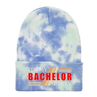 Funny Bachelor Party Graphic Tie Dye 12in Knit Beanie