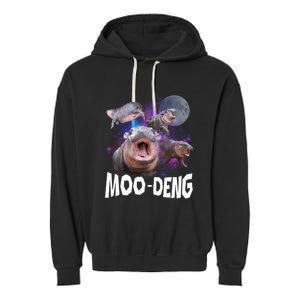 Famous Baby Pygmy Hippo Moo Deng Funny For Animal Lover Garment-Dyed Fleece Hoodie