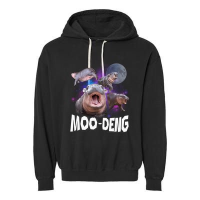 Famous Baby Pygmy Hippo Moo Deng Funny For Animal Lover Garment-Dyed Fleece Hoodie