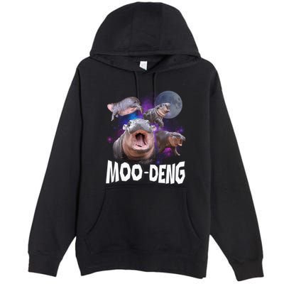 Famous Baby Pygmy Hippo Moo Deng Funny For Animal Lover Premium Pullover Hoodie