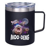 Famous Baby Pygmy Hippo Moo Deng Funny For Animal Lover 12oz Stainless Steel Coffee Mug