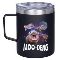Famous Baby Pygmy Hippo Moo Deng Funny For Animal Lover 12oz Stainless Steel Coffee Mug
