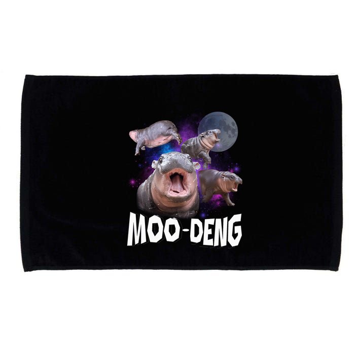 Famous Baby Pygmy Hippo Moo Deng Funny For Animal Lover Microfiber Hand Towel
