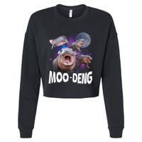 Famous Baby Pygmy Hippo Moo Deng Funny For Animal Lover Cropped Pullover Crew