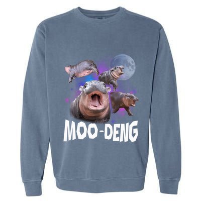 Famous Baby Pygmy Hippo Moo Deng Funny For Animal Lover Garment-Dyed Sweatshirt