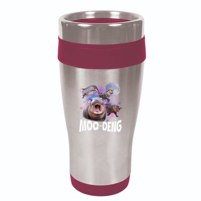 Famous Baby Pygmy Hippo Moo Deng Funny For Animal Lover 16oz Travel Tumbler
