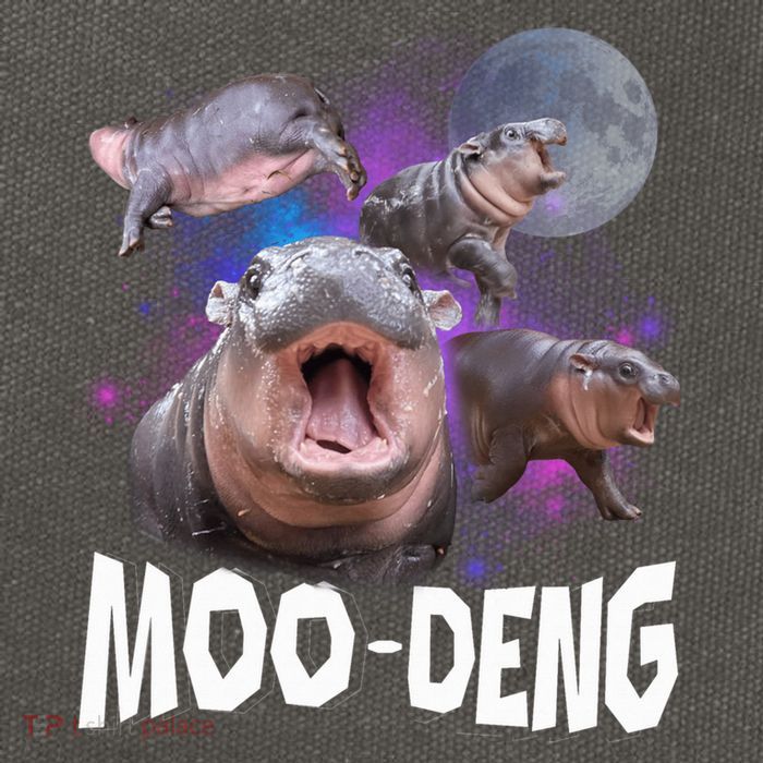 Famous Baby Pygmy Hippo Moo Deng Funny For Animal Lover Cotton Canvas Backpack