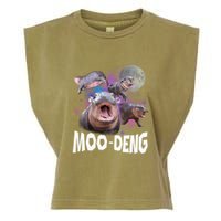 Famous Baby Pygmy Hippo Moo Deng Funny For Animal Lover Garment-Dyed Women's Muscle Tee