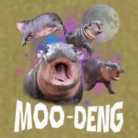 Famous Baby Pygmy Hippo Moo Deng Funny For Animal Lover Garment-Dyed Women's Muscle Tee