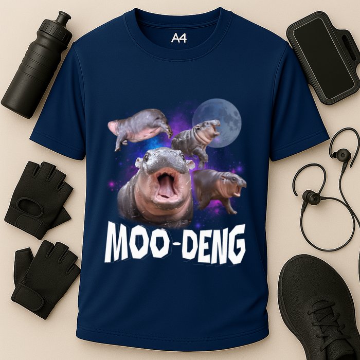 Famous Baby Pygmy Hippo Moo Deng Funny For Animal Lover Cooling Performance Crew T-Shirt