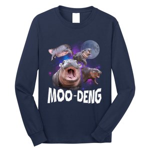 Famous Baby Pygmy Hippo Moo Deng Funny For Animal Lover Long Sleeve Shirt