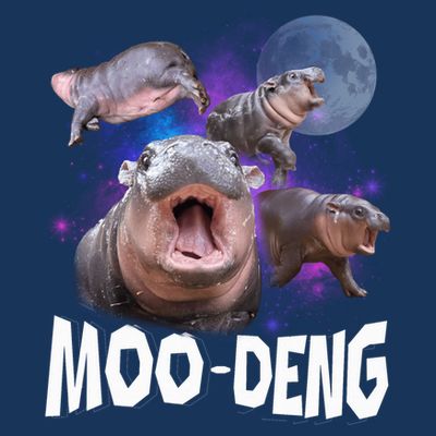 Famous Baby Pygmy Hippo Moo Deng Funny For Animal Lover T-Shirt
