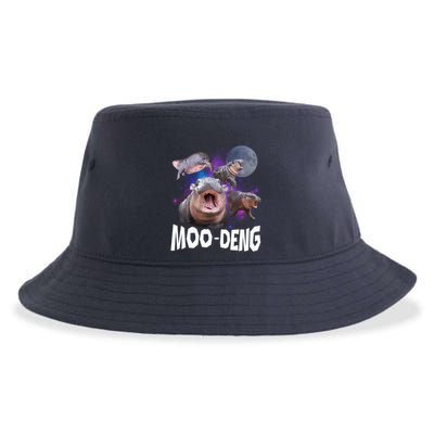 Famous Baby Pygmy Hippo Moo Deng Funny For Animal Lover Sustainable Bucket Hat