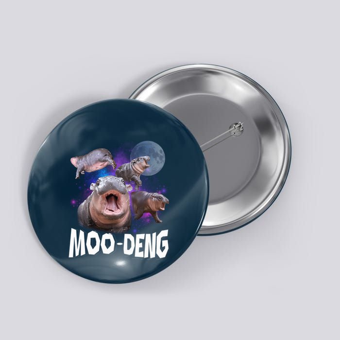 Famous Baby Pygmy Hippo Moo Deng Funny For Animal Lover Button