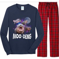 Famous Baby Pygmy Hippo Moo Deng Funny For Animal Lover Long Sleeve Pajama Set